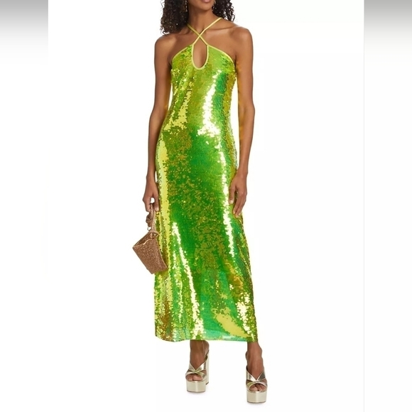 Cult Gaia Lily Sequin Maxi Dress in Green Size XS NWT - Picture 2 of 11
